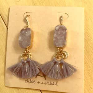 Sun/Moon tassel earrings